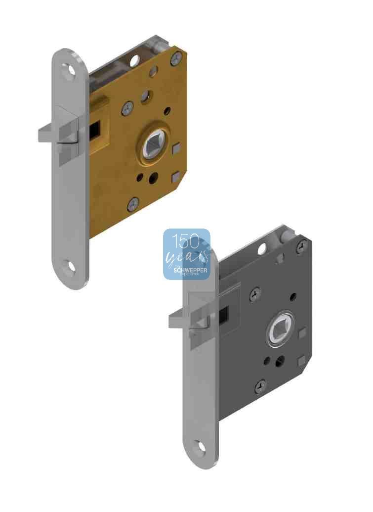 Mortise latch with anti-vibration latch brass / stainless steel (304) | GSV-No. 3220
