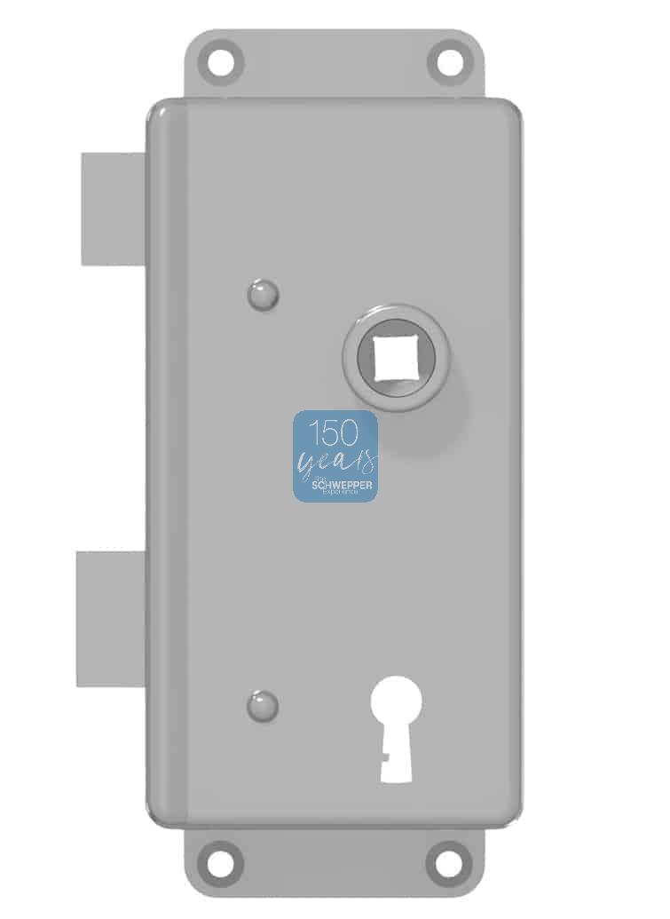 Rim lock with mounting flaps for bit key Brass | GSV-No. 3227
