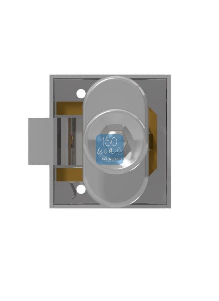 Cabinet latch with push-button knob Brass | GSV-Nr 4340