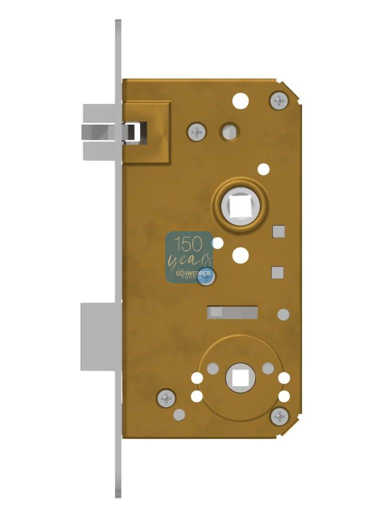 Mortise WC-lock with antivibration latch Brass | GSV-No. 3211 WC