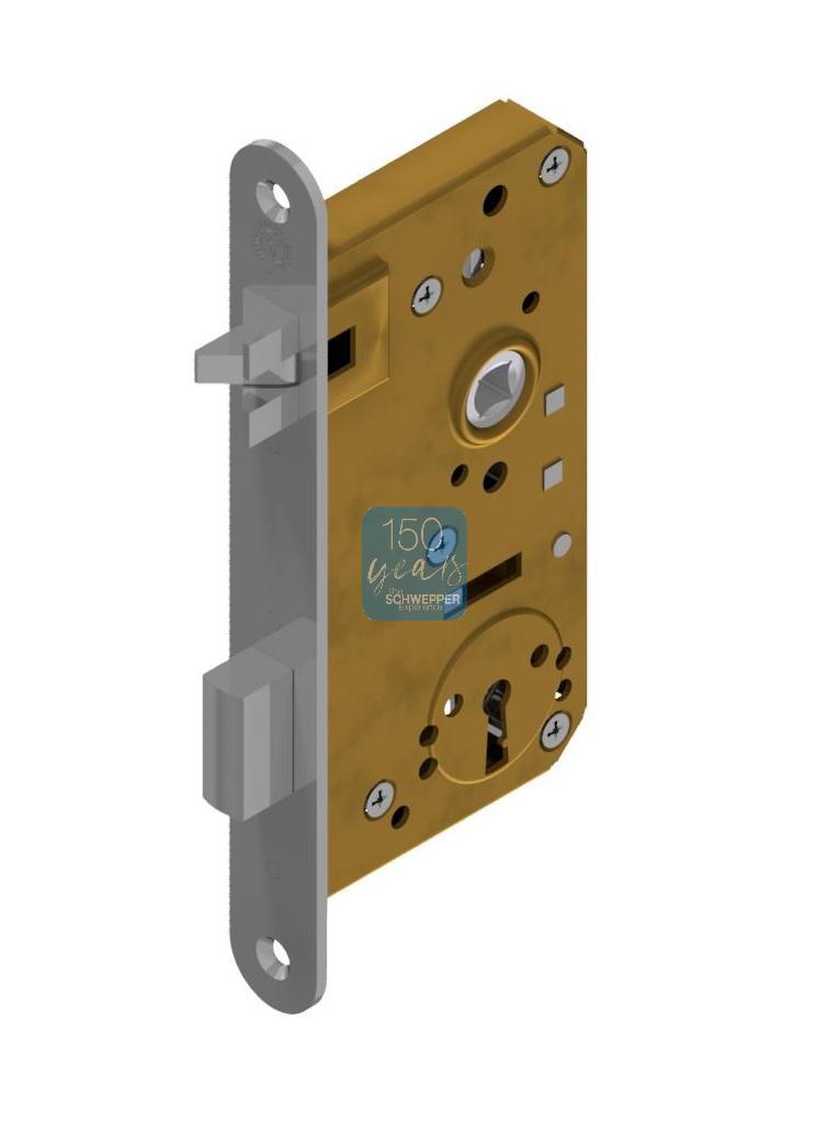 Mortise lock  with antivibration latch for skeleton key backset 55mm Brass | GSV-No. 3211 right hand
