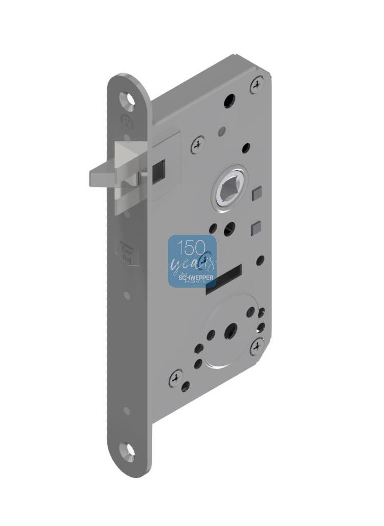 Mortise latch lock latch protrusion 14mm with antivibration latch complete stainless steel | GSV-No. 3811 F