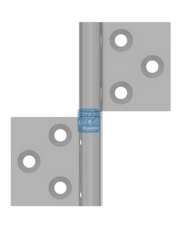 Loose joint door hinge with square ends 100 x 86mm Brass | GSV-No. 3617
