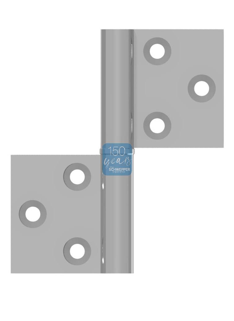 Loose joint door hinge with square ends 110 x 96mm Brass | GSV-No. 3618