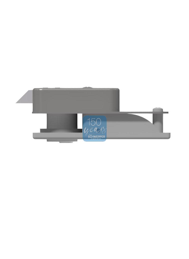 Möbelschnappschloss flach aufliegend Zylinder Ø 23mm in Aluminium-Edelstahl | GSV-Nr. 5845