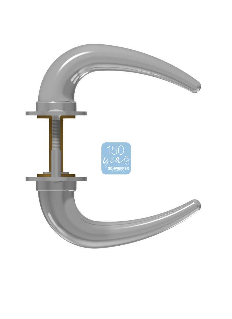 Handles with 2 plates for 968 Z / ZK Brass | GSV-No. 5968Z