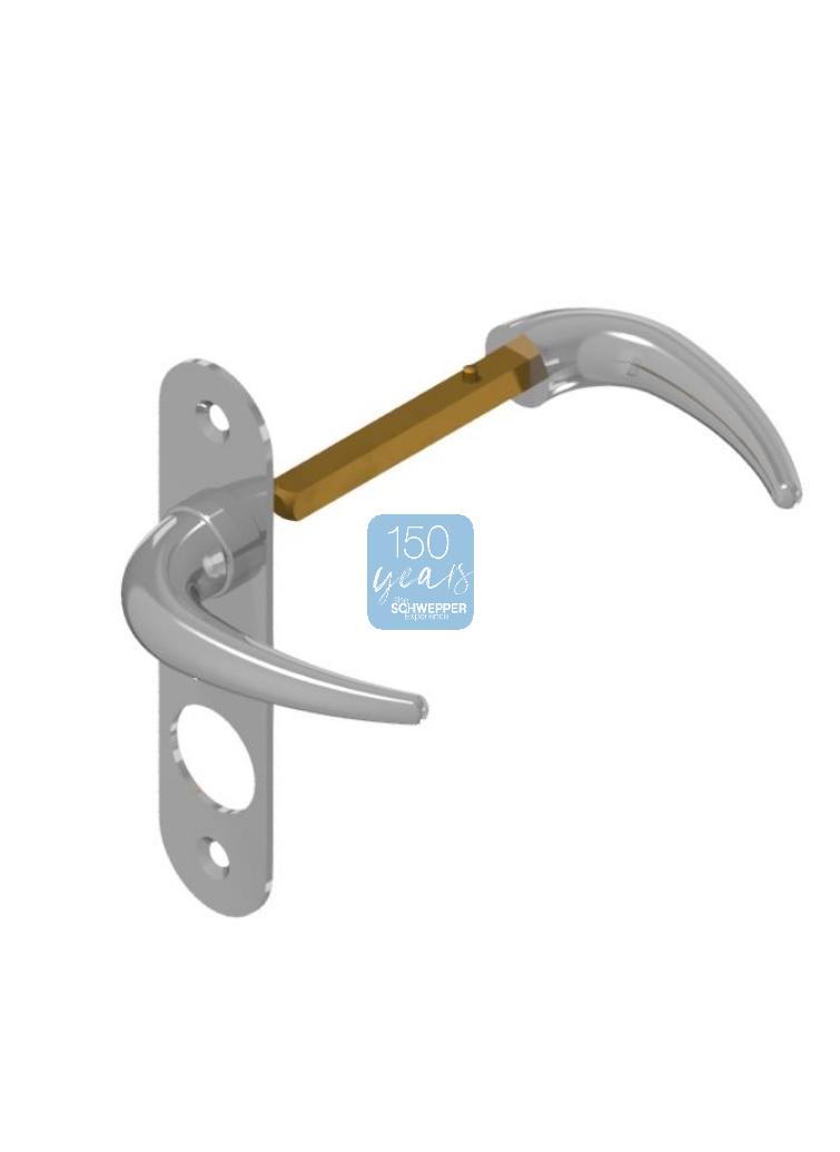Handles with 1 plate doorthickness 18 - 25mm Brass | GSV-No. 5928 Z