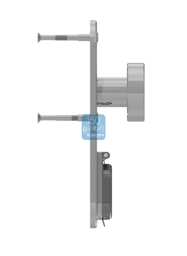 Kurzschild mit Zylinderloch und Blende Edelstahl (A2) für Außenseite der Tür | GSV-Nr. 6658 ZK / 1