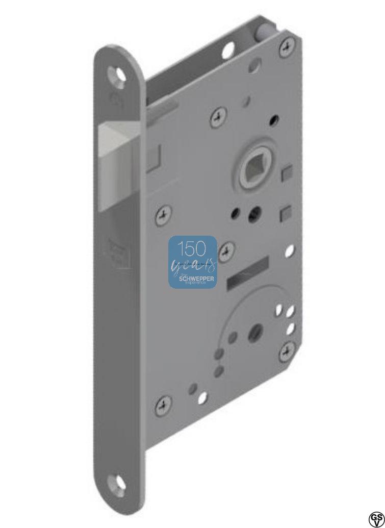 Mortise latch latch protrusion 16mm complete stainless steel | GSV-No. 3816 F backset 55mm right hand