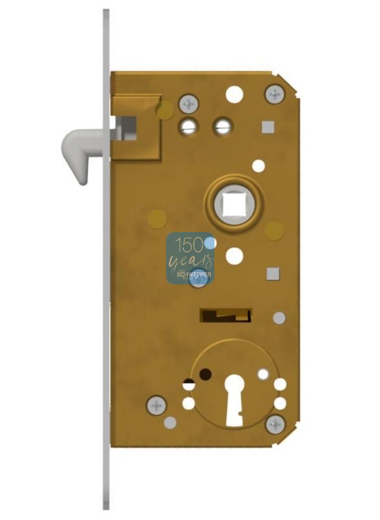 Mortise sliding door lock for skeleton key backset 55mm Brass | GSV-No. 3201 S