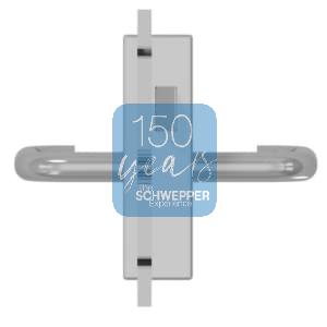 Rim lock for heavy glass doors stainless steel | GSV-No. 9714 right hand inward