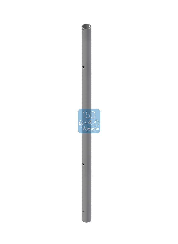Handlaufstützrohr für Glasplattenhalter als Endpfosten Aluminium | GSV-Nr. 2842 B