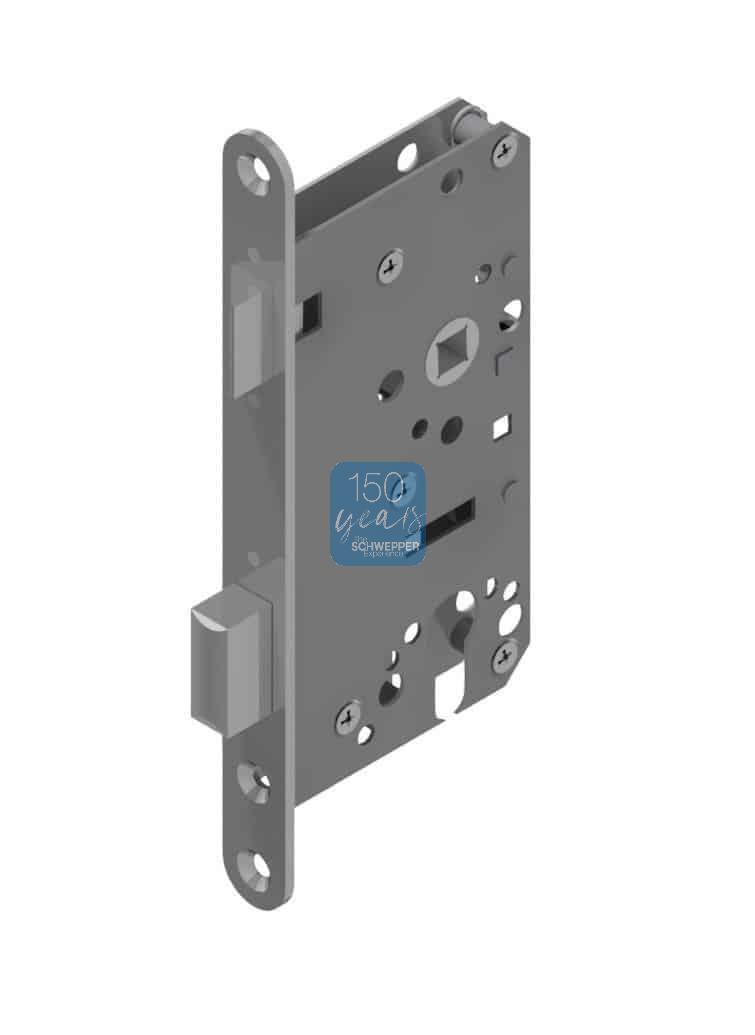 Mortise lock for profile cylinder for thin doors complete stainless steel | GSV-No. 3812 Z backset 55mm right hand