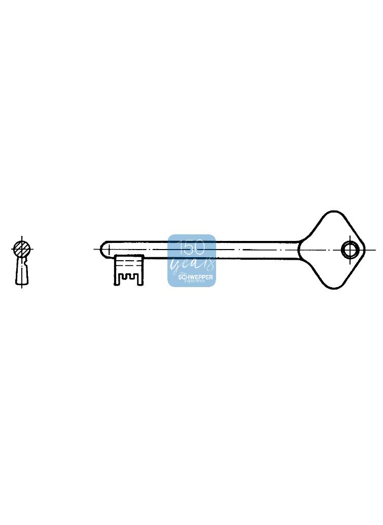 Schlüssel mit Buntbart 135mm mit Schließung | GSV-Nr. 1533 C