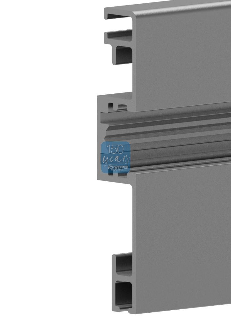 Skirting board profile with fixing holes for screws 75mm height Aluminium | GSV-No. 2709 A