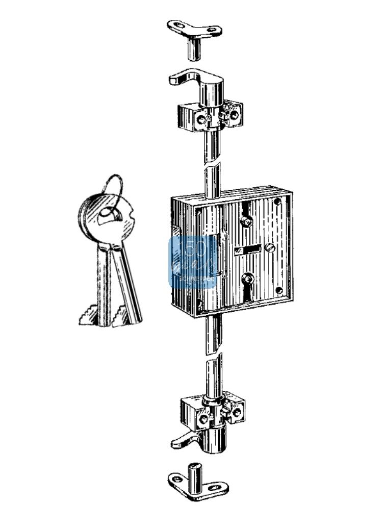 Espagnolette lock for skeleton key Steel | GSV-No. 3712
