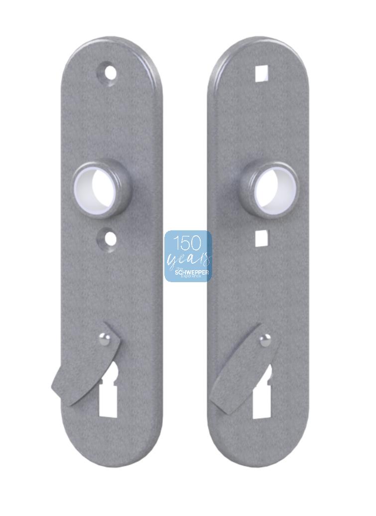 Short plates with key hole and cover distancing 75mm in Brass for mortise locks with skeleton key | GSV-No. 6643 A