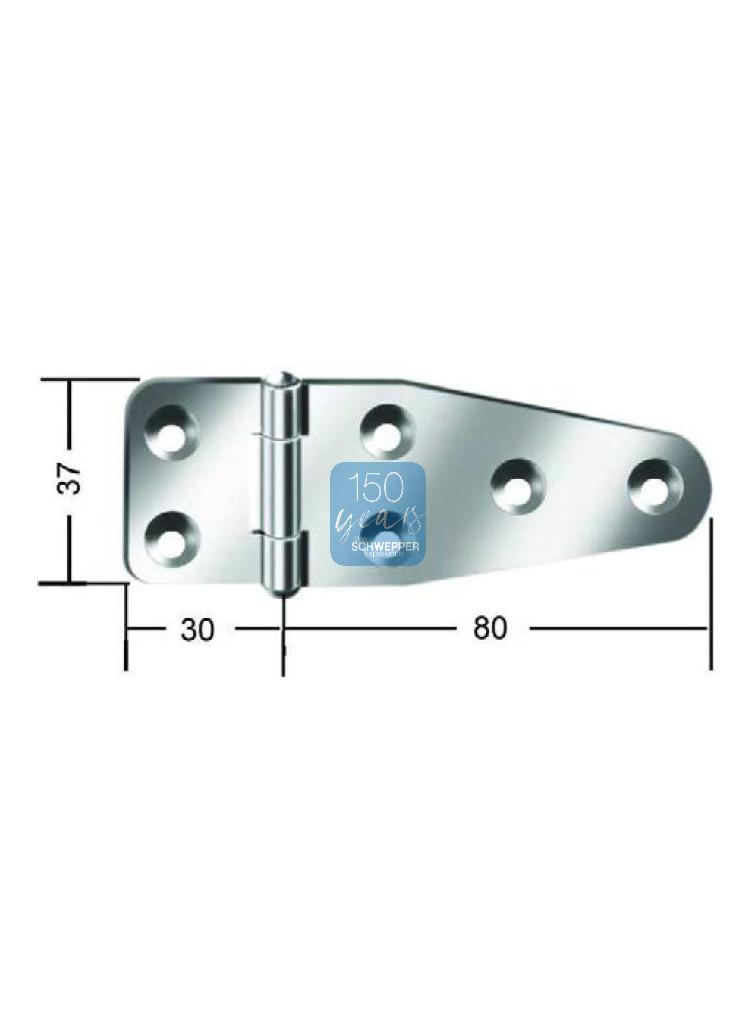 Flap hinge rolled Stainless steel | GSV-No. 8046