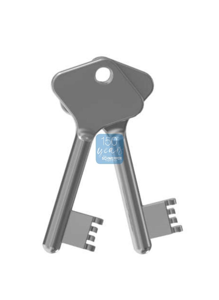Mortise sliding door lock for skeleton key backset 55mm Brass | GSV-No. 3201 S