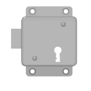 Rim Deadlock for bit key with mounting flaps Brass | GSV-No. 3239 left hand