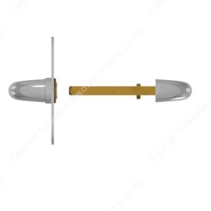 Handle with plates doorthickness 18 - 25mm Brass | GSV-No. 5928 F