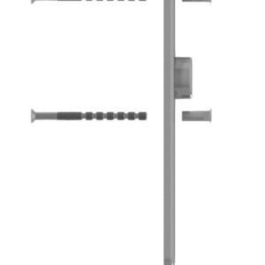 Kurzschild eckig ohne Schlüsselloch in Messing / Edelstahl (A2) für Kastenschlösser mit Durchgangslöchern | GSV-Nr. 6645 F / 1