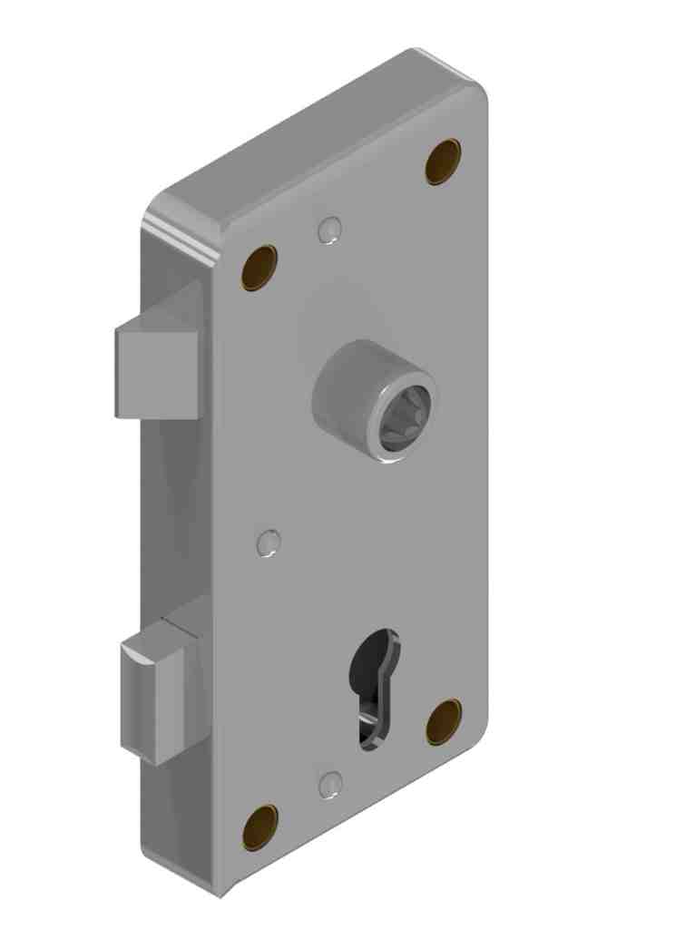 Rim lock DIN 81311 W for cylinder Stainless steel with key switch function | GSV-No. 3827 ZW
