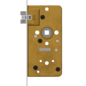 Mortise latch lock with antivibration latch backset 40 / 50mm distancing 60mm with horizontal through holes Brass | GSV-No. 4040 FK left hand