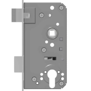 Mortise lock for cylinder latch protrusion 19mm complete stainless steel | GSV-No. 3819 Z Backset 65mm left hand