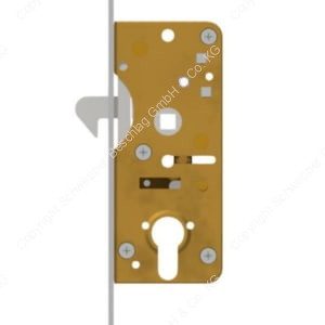 Sliding door mortise lock backset 32mm for cylinder Brass  | GSV-No. 969 Z