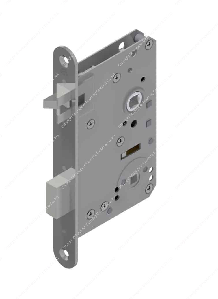 Mortise WC-lock latch protrusion 14mm with antivibration latch complete  stainless steel (304) | GSV-No. 3811 WC