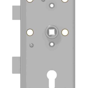 Kastenschloss für Zylinder Edelstahl | GSV-Nr. 3827 Z rechts einwärts mit Durchgangslöchern