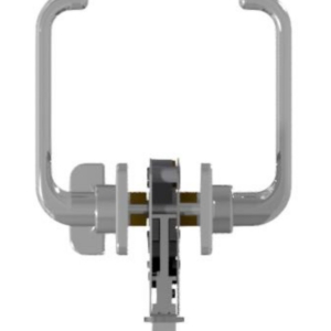 Mortise WC lock set for thin doors Lock complete stainless steel (A2) with lever handle and escutcheons for thin doors in trains | GSV no. 3801 WC GRT left hand