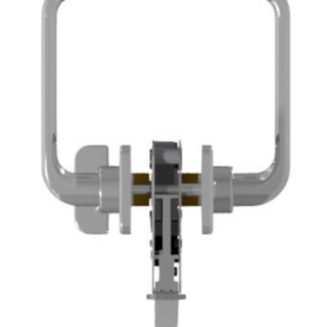 Mortise WC lock set for thin doors Lock complete stainless steel (A2) with lever handle and escutcheons for thin doors in trains | GSV no. 3801 WC GRT right hand
