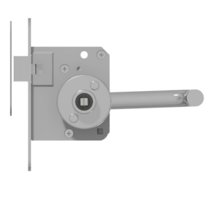 Mortise Latch Lock 55 mm Backset for Train Driver’s Cab Door with Square Spindle for RIC Key | GSV No. 3234 SET stainless steel right hand