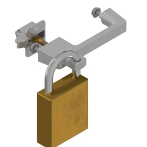 Kastenschnäpper mit Griff und Druckknopf horizontal und vertikal verwendbar für Vorhangschlösser Messing | GSV-Nr. 6205