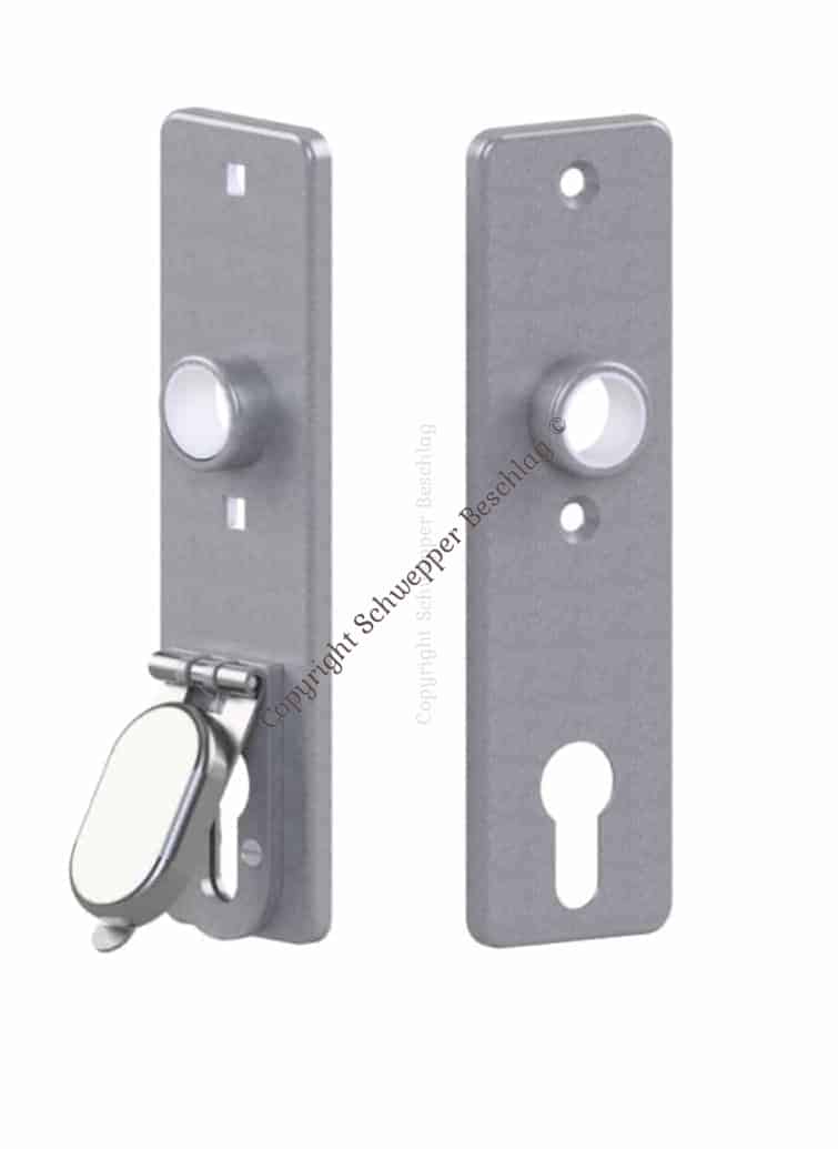 Short door plates stainless steel square distancing 75mm