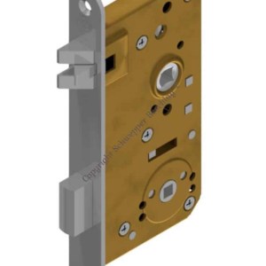 Mortise WC-lock with antivibration latch brass | GSV-No. 3211 WC left hand