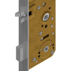 Mortise WC-lock with antivibration latch Brass | GSV-No. 3211 WC backset 55mm right hand