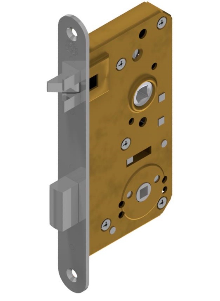 Mortise WC-lock with antivibration latch Brass | GSV-No. 3211 WC
