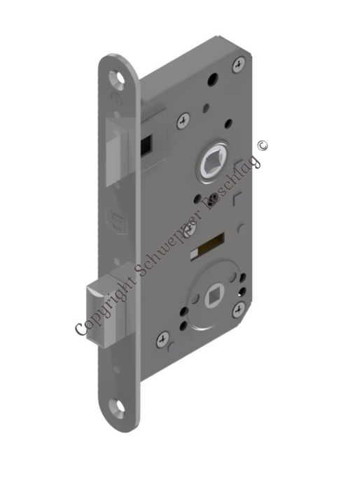 Mortise WC-lock latch protrusion 14mm complete stainless steel | GSV-No. 3801 WC
