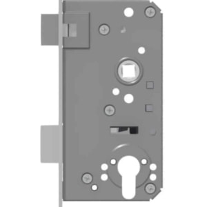 Mortise WC-lock latch protrusion 14mm complete stainless steel | GSV-No. 3801 WC backset 55mm left hand