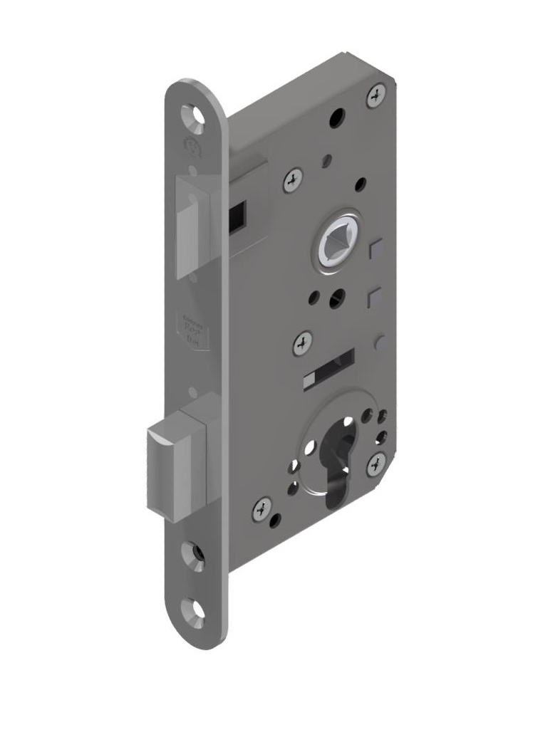 Mortise lock for profile cylinder DIN 81301 B latch protrusion 14mm complete stainless steel | GSV-No. 3801 Z