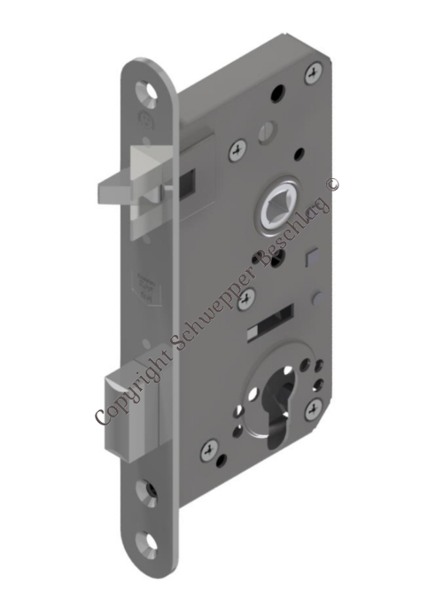Mortise lock for cylinder latch protrusion 14mm with antivibration latch complete stainless steel | GSV-No. 3811 Z
