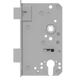 Mortise WC-lock latch protrusion 14mm complete stainless steel | GSV-No. 3801 WC backset 65mm left hand