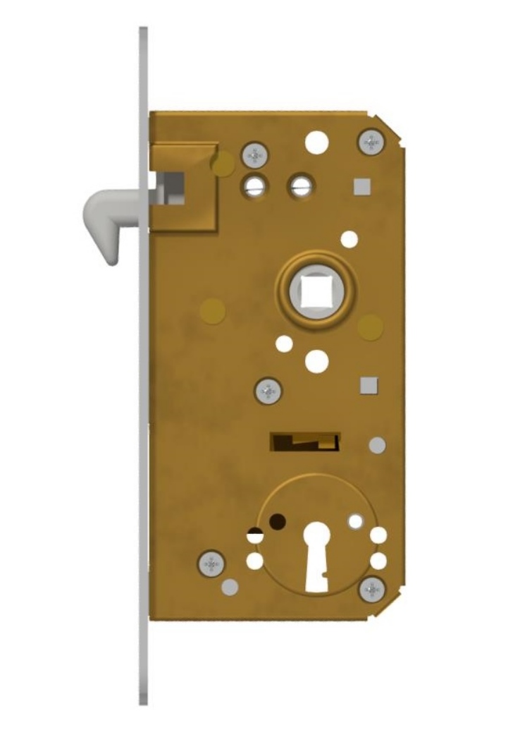 Mortise sliding door lock for bit key / masterkeyed backset 55mm Brass | GSV-No. 3201 SH