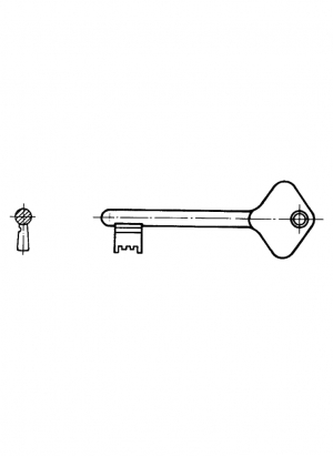 Türschlüssel 110mm ohne Einschnitt | GSV-Nr. 1532