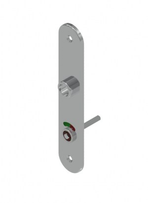 Long plate with red/green indicator brass / stainless steel (304) distancing 75mm for rim locks with privacy function | GSV-No. 3343 WCR