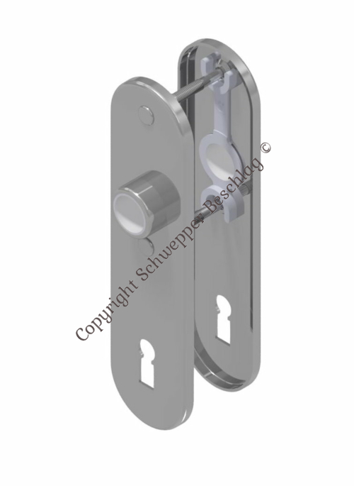 Short plates round with key hole in brass / stainless steel (304) distancing 75mm for mortise locks with skeleton key | GSV-Nr. 6643