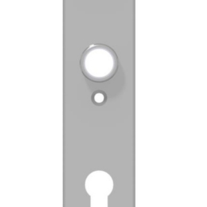 Short door plate with cylinder hole for rim locks Brass / Stainless steel | GSV-No. 6645 Z / 2